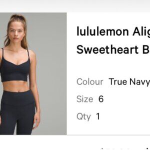 Lululemon Align Sweatheart bra cropped top